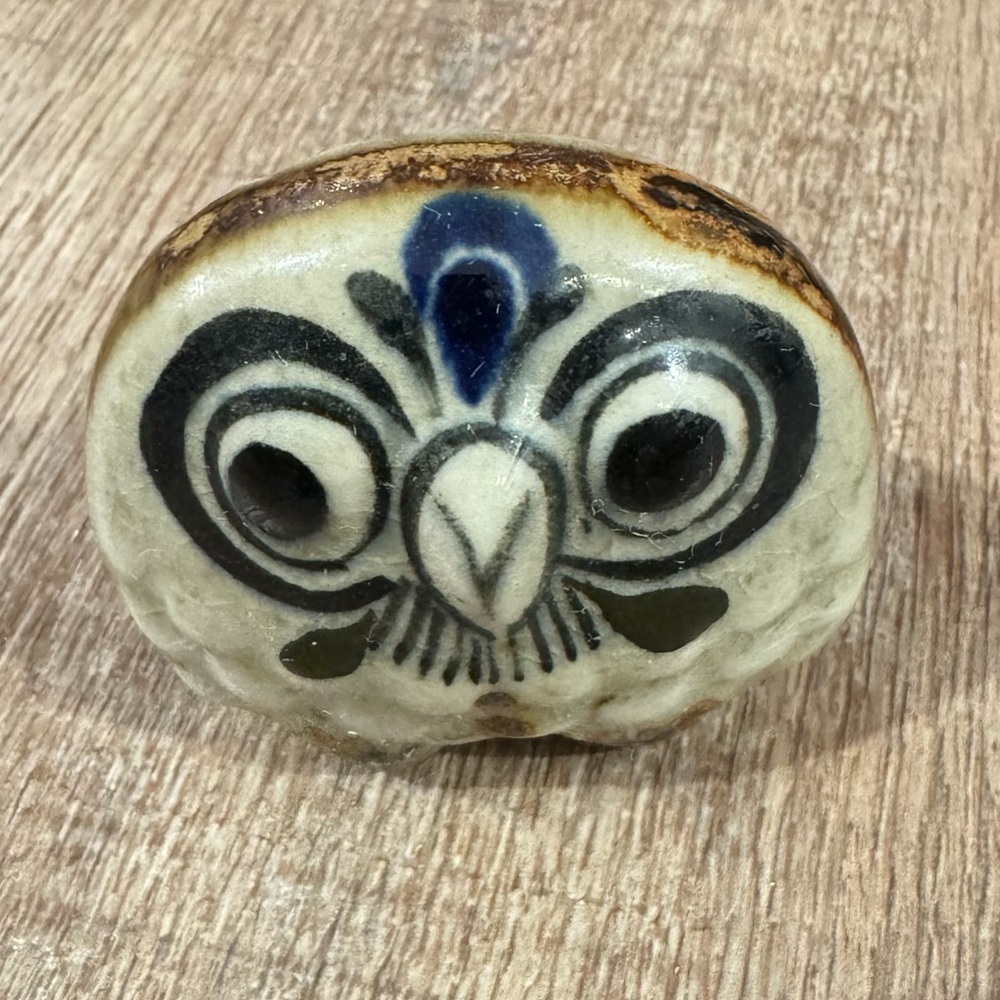 Vintage Tanola Owl Figurine Ceramic Mexican Pottery